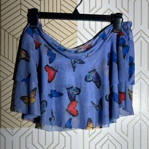 SHEIN Multicolor Butterfly Skater Skirt